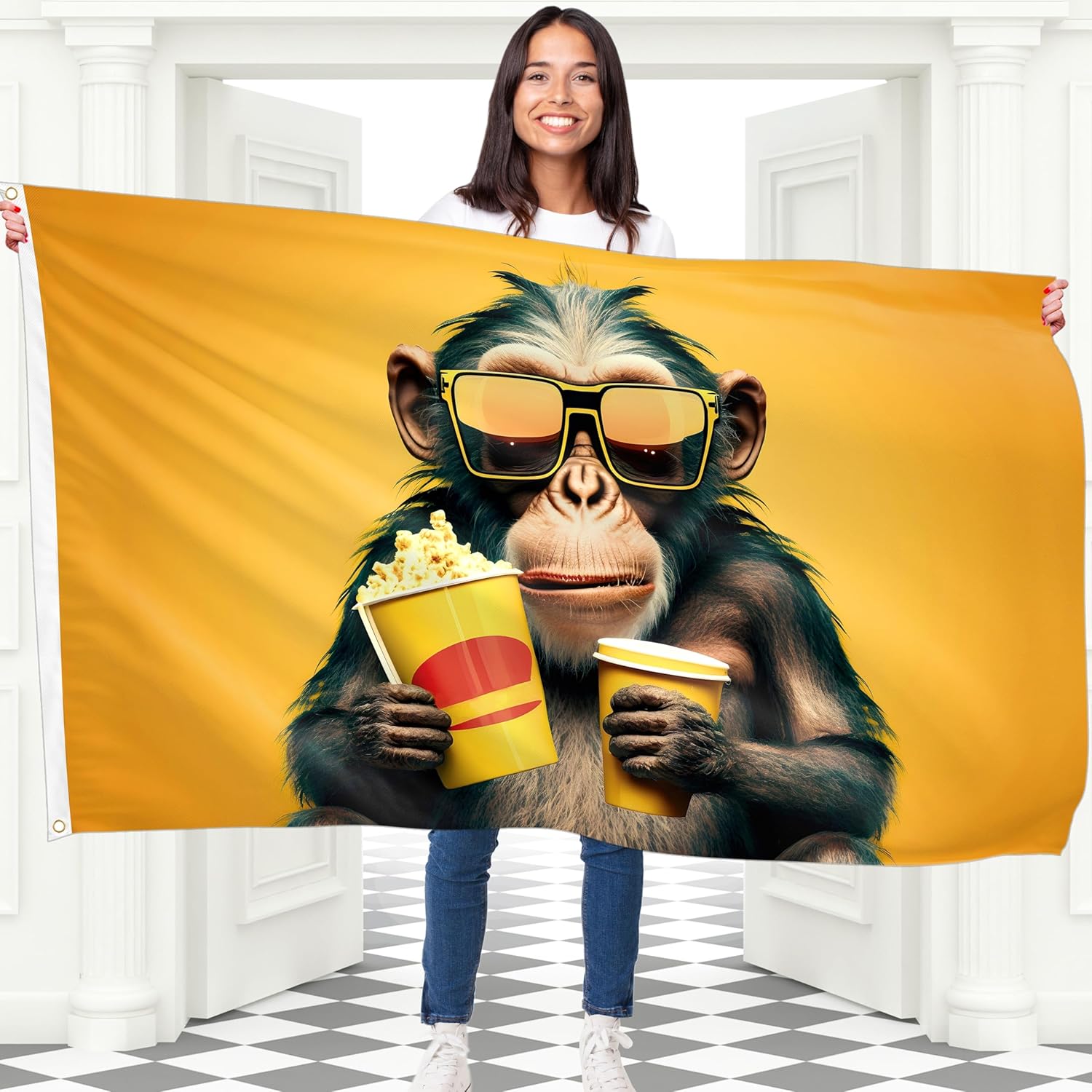 Home Cinema Night - Gobelin z motywem Popcorn Monkey Movie