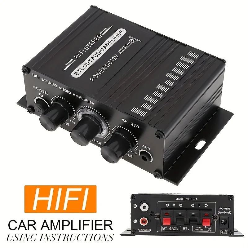 Home Cinema Accessories - AK-270 400W Mini Wzmacniacz Mocy 12V/24V