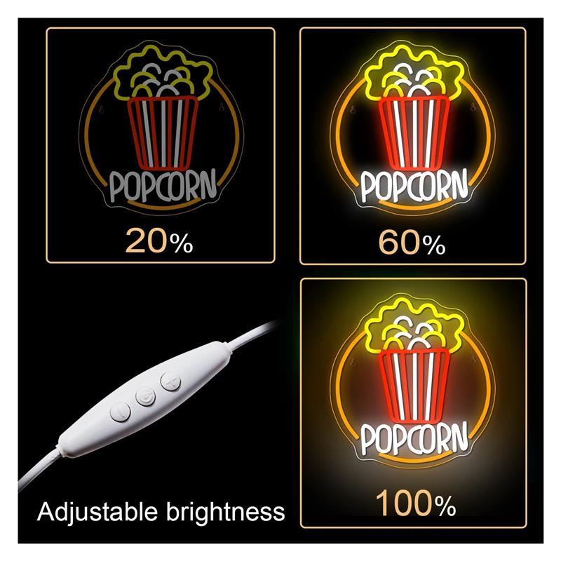 Neonowy znak Popcorn, ściemnia – Home Cinema Today recenzja i cena