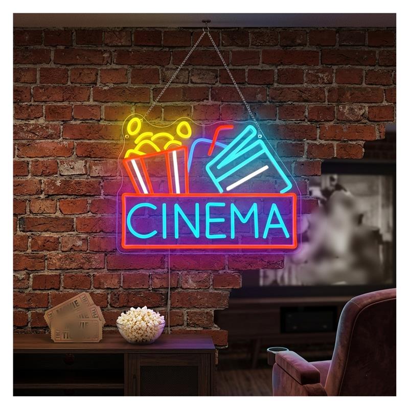 Neonowy szyld kinowy zasilany  – Home Cinema Today recenzja i cena