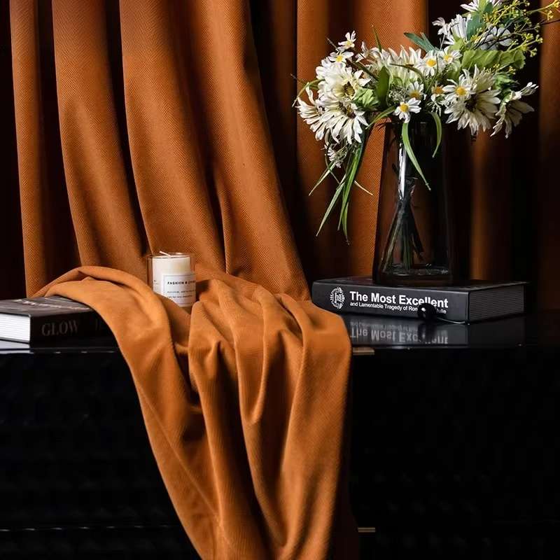 Pomarańczowa aksamitna zasłona – Blackout Curtain Thick recenzja i cena