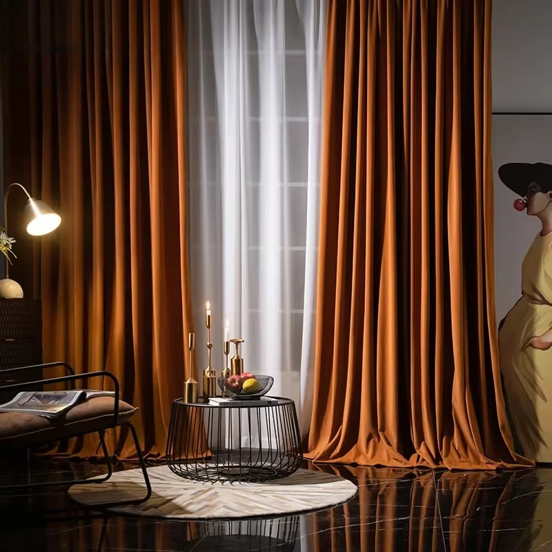 Pomarańczowa aksamitna zasłona – Blackout Curtain Thick recenzja i cena